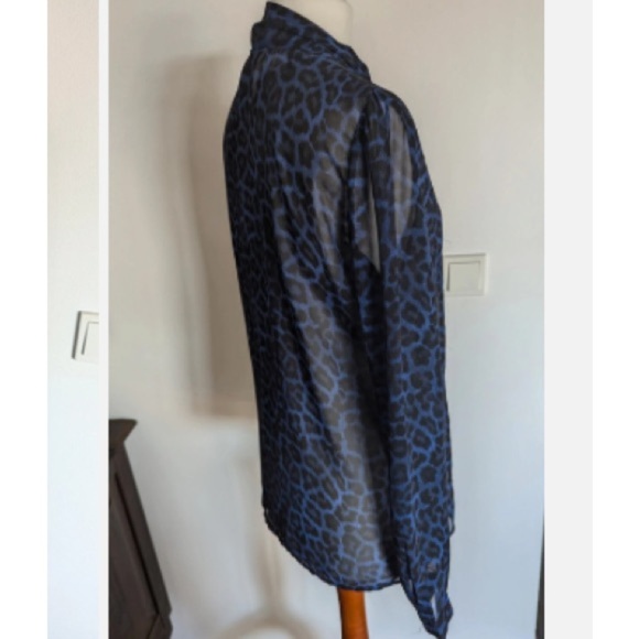 Michael Michael Kors Sheer Blue Cheater Print Sz M Women - Picture 4 of 7